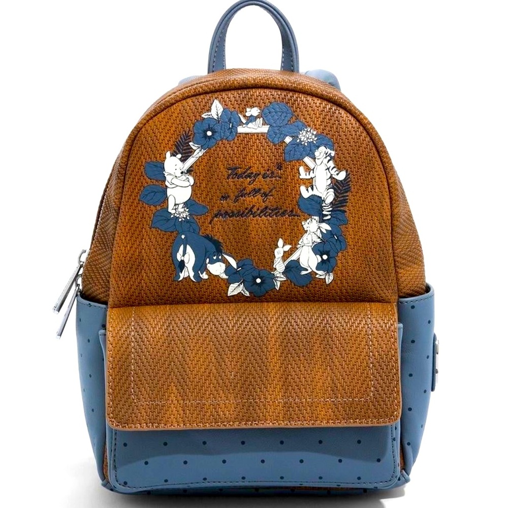 Loungefly Disney Winnie the Pooh Herringbone Mini Backpack.